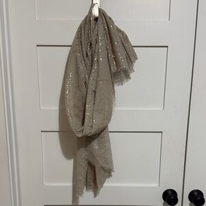 Gold-Accented Tan Scarf